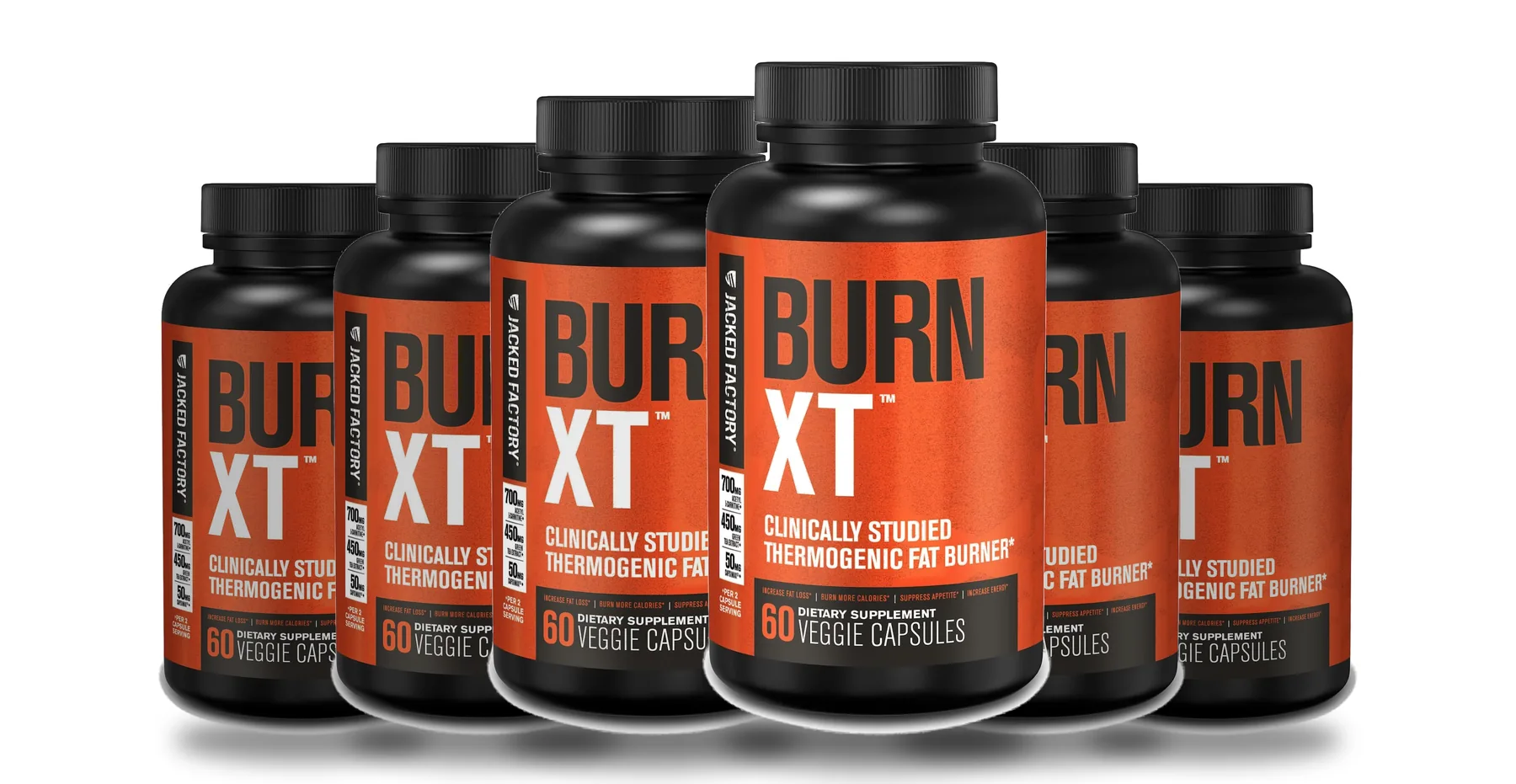 Six-bottle package of Burn XT thermogenic fat burner, the best-value bundle